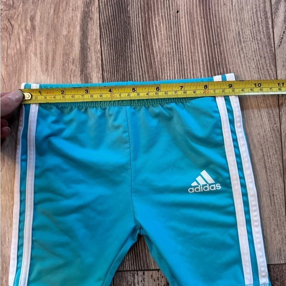 Adidas Toddler Blue and White Athletic Biker Shorts 24M